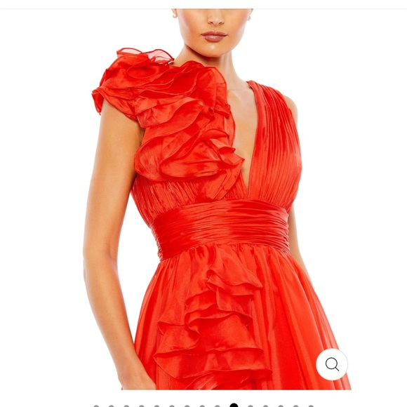 MAC DUGGAL RUFFLE DETAILED EVENING GOWN - Picture 4 of 9